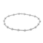 Close Out Deal - Sterling Silver Stretchable Beaded Bracelet (Size - 7)