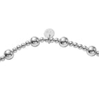 Close Out Deal - Sterling Silver Stretchable Beaded Bracelet (Size - 7)