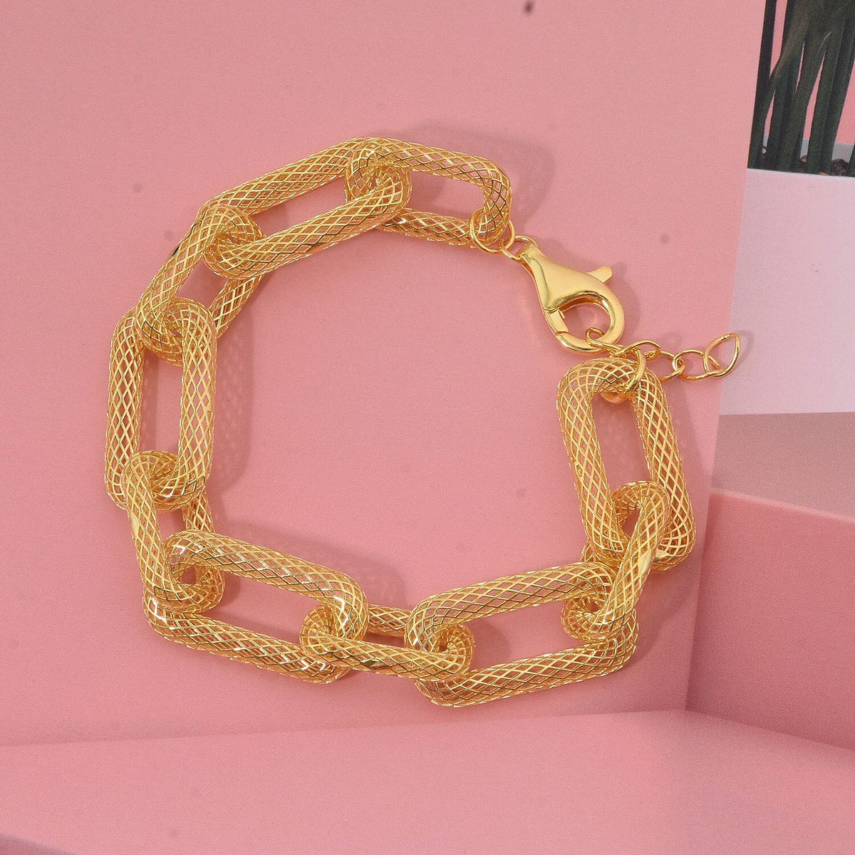 Treasures of Siam - Yellow Gold Plated Sterling Silver Bracelet (Size - 7-1 Ext) 8194442 1