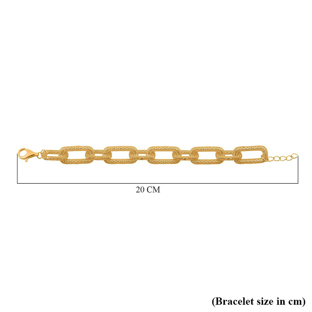 Treasures of Siam - Yellow Gold Plated Sterling Silver Bracelet (Size - 7-1 Ext)