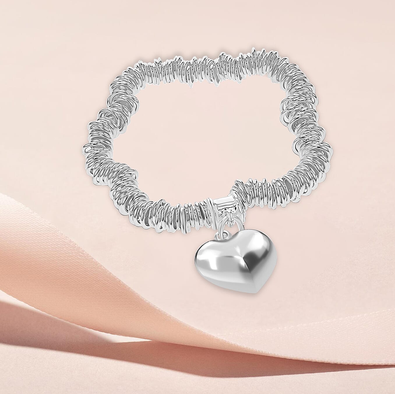 Sterling Silver Heart Charm Sweetie Bracelet 7 Inch 7329507 2