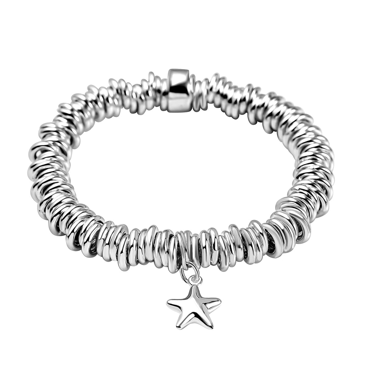 Sterling Silver Rings with Star Stretchable Bracelet (Size - 7), Silver Wt. 55.70 Gms 7694242 0
