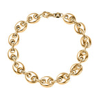 Mariner Bracelet in Yellow Gold Plated Sterling Silver (Size - 7), Silver Wt. 8.90 Gms