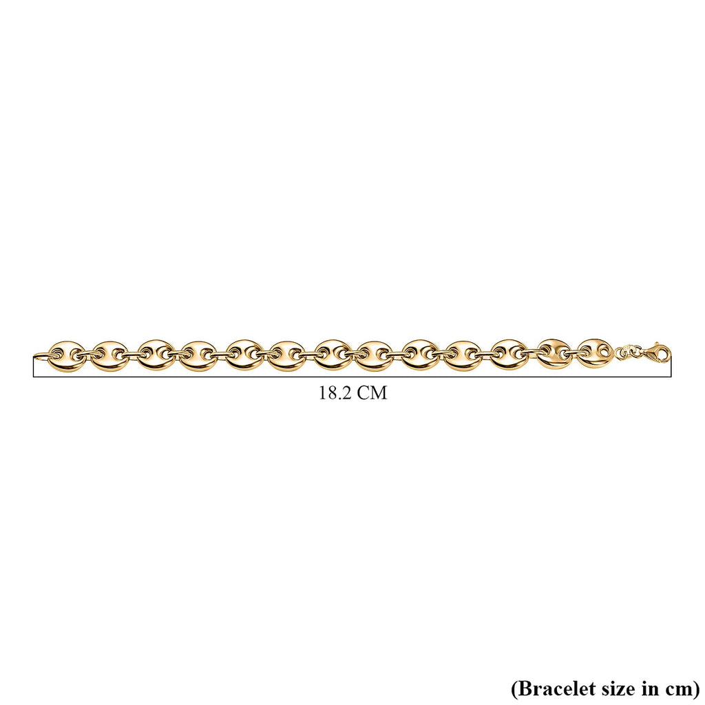 Mariner Bracelet in Yellow Gold Plated Sterling Silver (Size - 7), Silver Wt. 8.90 Gms