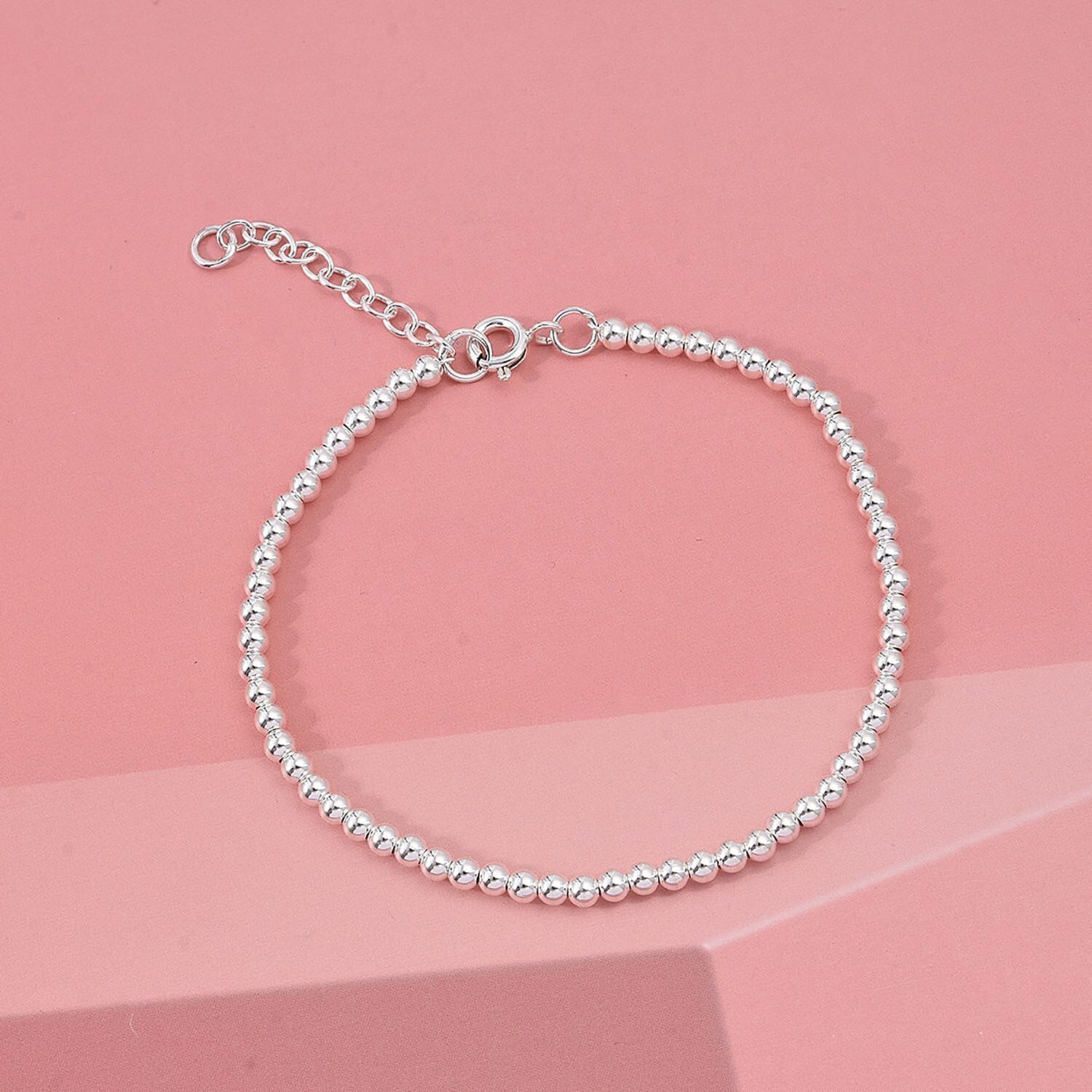 Close Out Deal - Sterling Silver Stretchable Bracelet (Size - 7-1 EXT) with Spring Ring Clasp 8503569 2