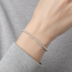 Close Out Deal - Sterling Silver Stretchable Bracelet (Size - 7-1 EXT) with Spring Ring Clasp