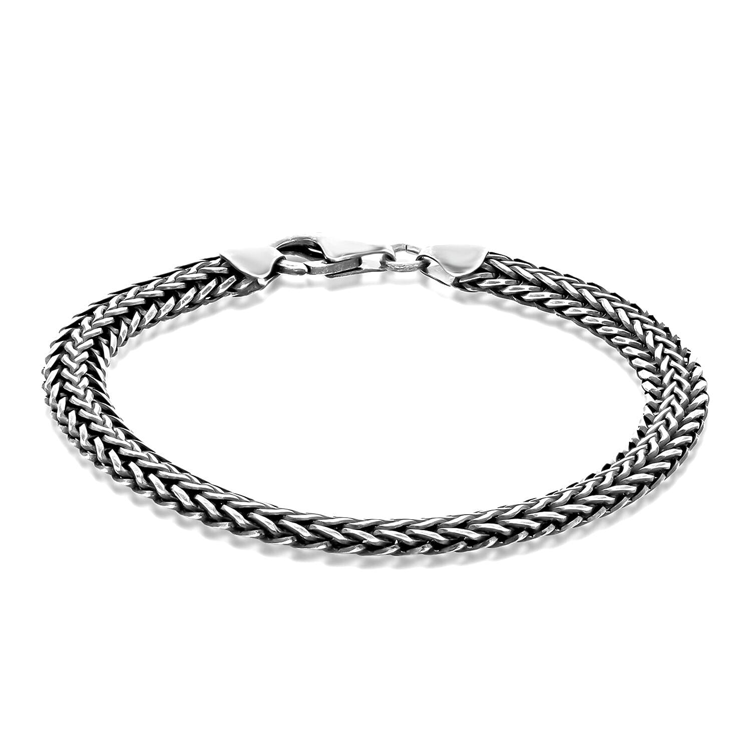 Sterling Silver Oxidised Foxtail Bracelet 8.25 Inch 7315072 0