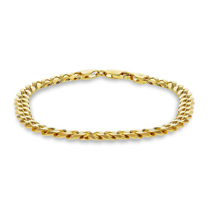 Sterling Silver Micron Yellow Gold Plated Curb Chain Bracelet 8.5 Inch 7315173 1
