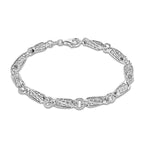 Sterling Silver Bracelet (Size - 8.5),  Silver Wt. 15.1 Gms