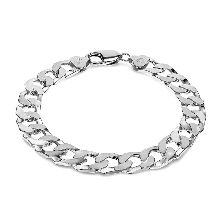 Sterling Silver Flat Square Link Curb Bracelet 8.5 Inch 7313103 1
