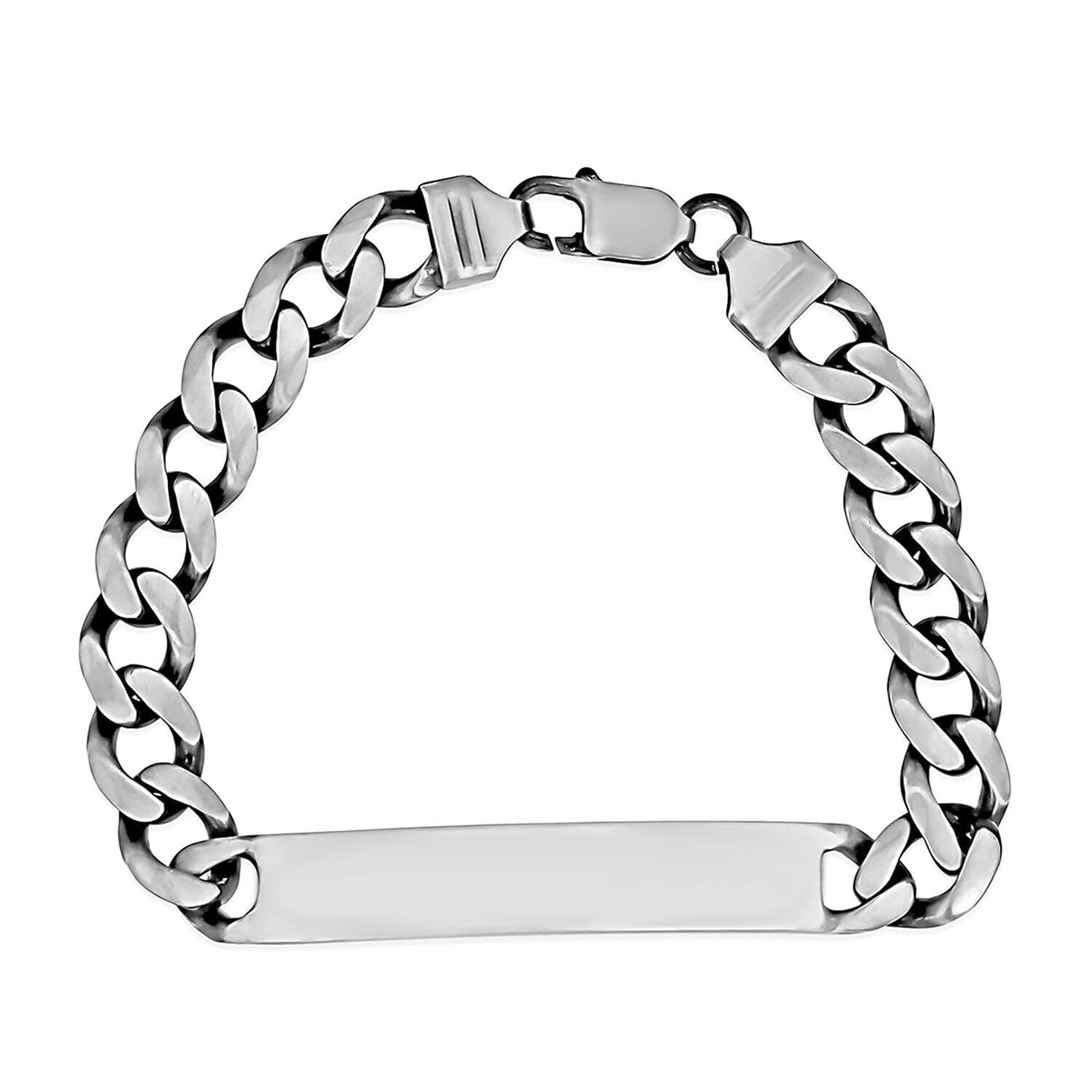 Sterling Silver Oxidised 41.5mm x 9.5mm ID 9.5mm Curb Bracelet 8.5 Inch 7315064 0