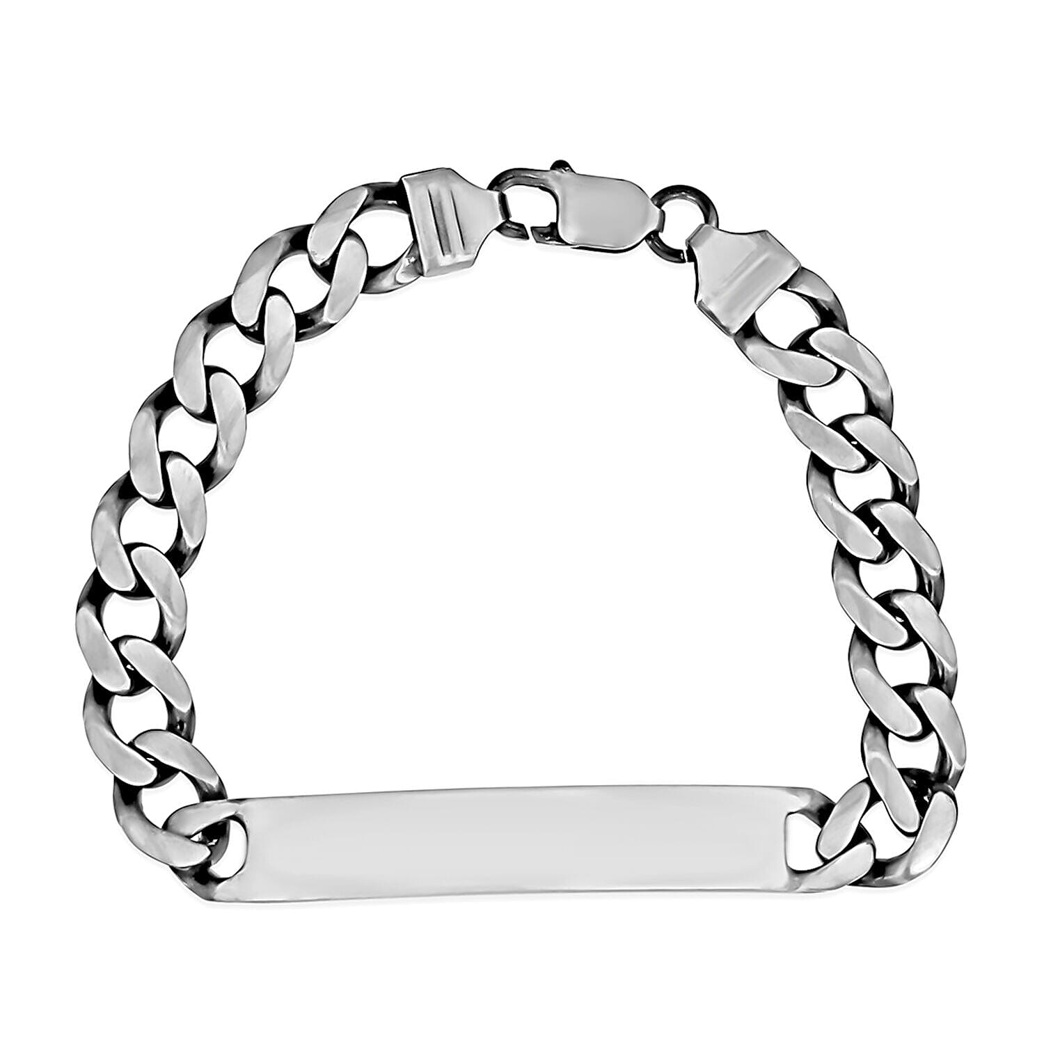 Sterling Silver Oxidised 41.5mm x 9.5mm ID 9.5mm Curb Bracelet 8.5 Inch 7315064 0