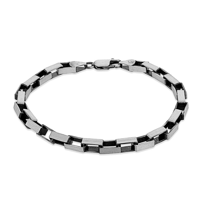 Sterling Silver Oxidised 5mm Paper Chain Bracelet 8 Inch 7314892 1