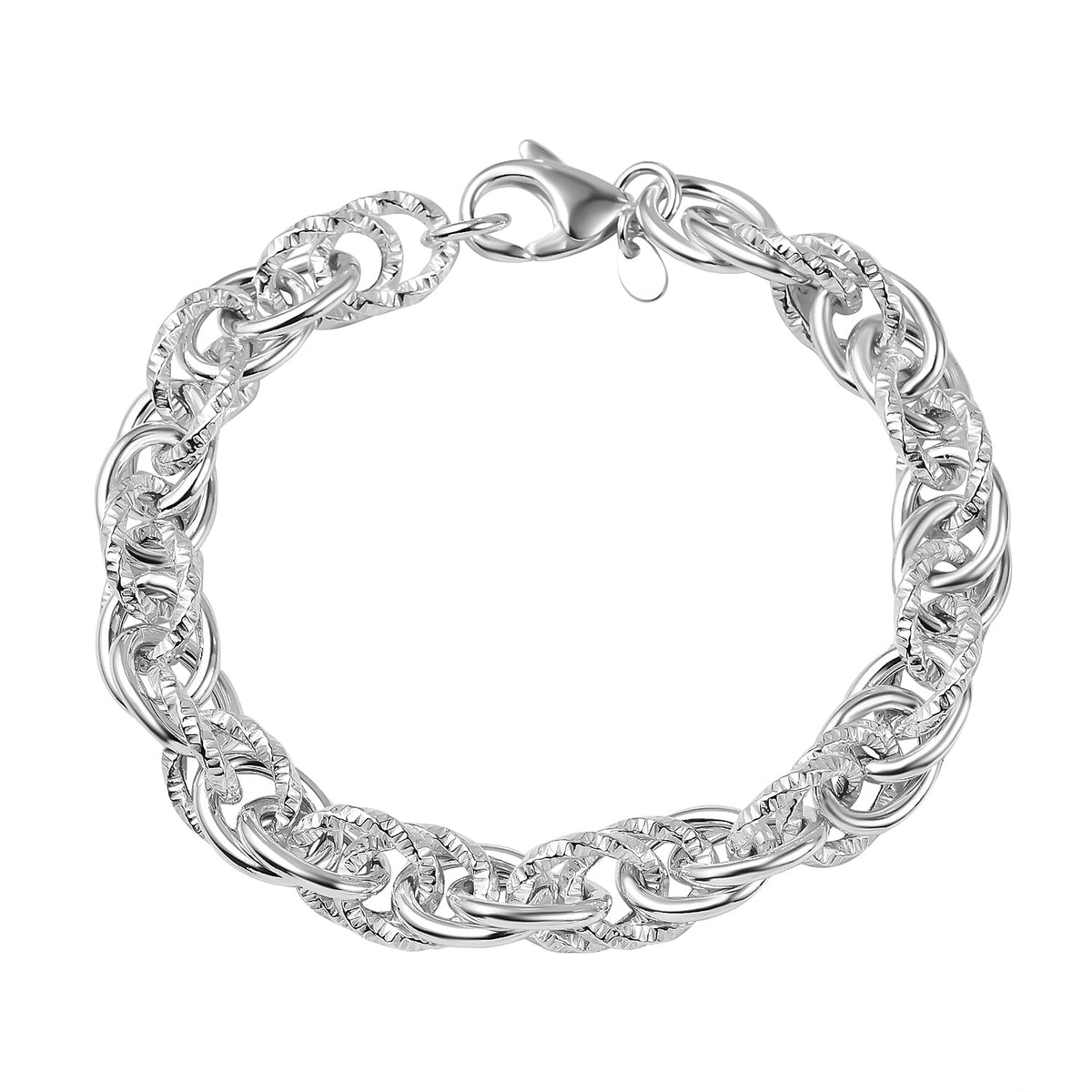 Sterling Silver Link Bracelet (Size - 8),  Silver Wt. 16.6 Gms 7760492 0