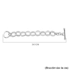 Thai Silver Oval Bracelet (Size - 8) with T Bar Clasp, Silver Wt. 16.00 Gms.