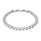JCK Vegas - Sterling Silver Square Curb Bracelet (Size - 8), Silver Wt. 17.40 Gms