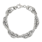 Fine Italian Jewellery - Handmade Prince of Wales Bracelet (Size 8) with Lobster Clasp in Sterling Silver, Silver Wt. 17.33 Gms.