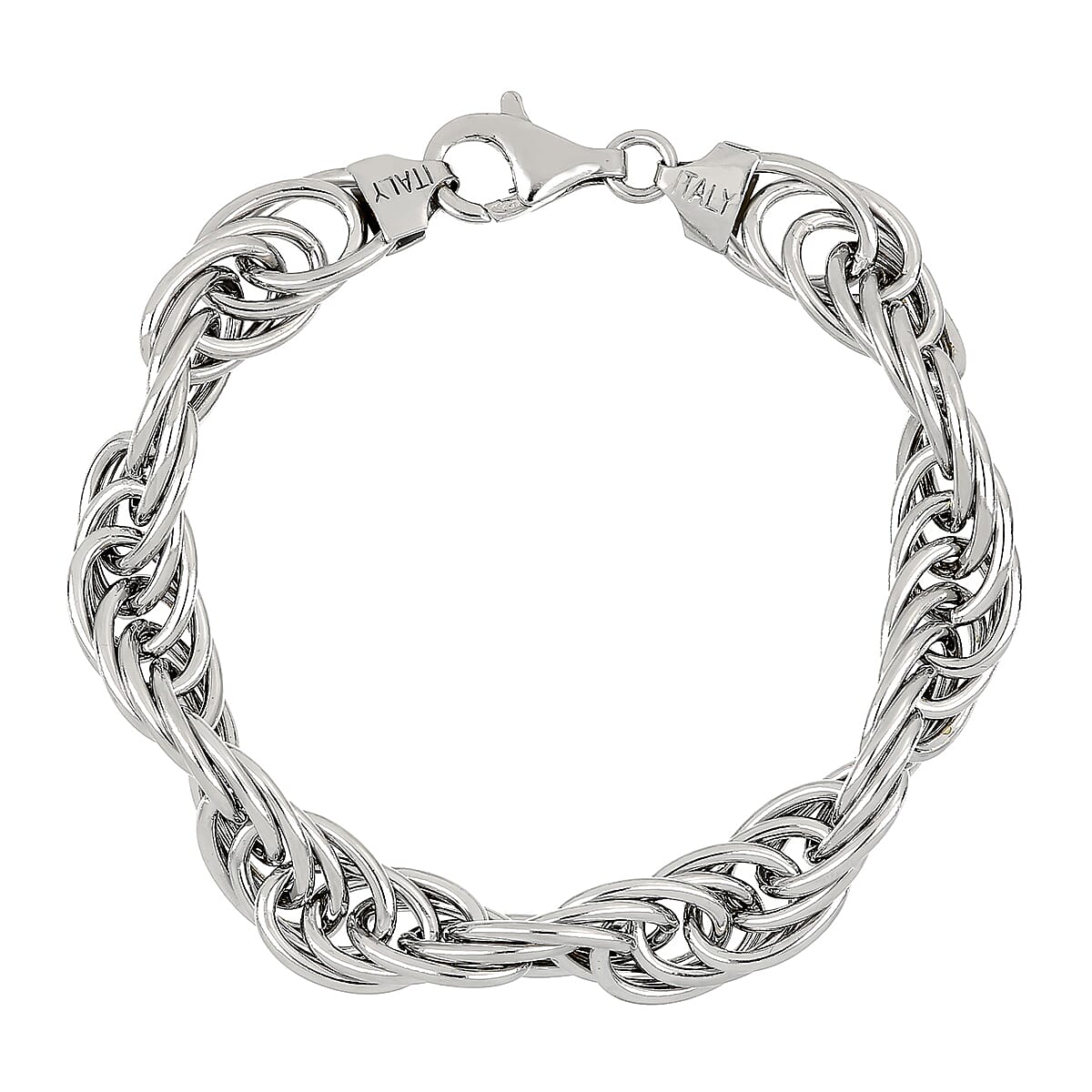 Fine Italian Jewellery - Handmade Prince of Wales Bracelet (Size 8) with Lobster Clasp in Sterling Silver, Silver Wt. 17.33 Gms. 8055720 1