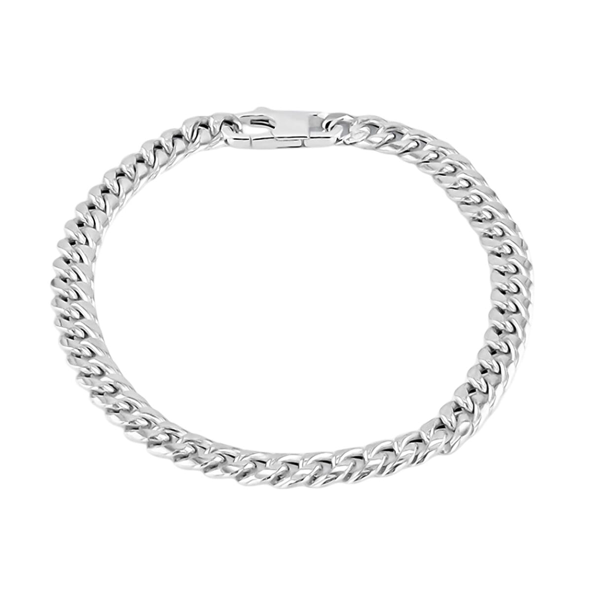 Sterling Silver Round Cuban Bracelet (Size - 8), Silver Wt. 22.40 Gms 7737896 0
