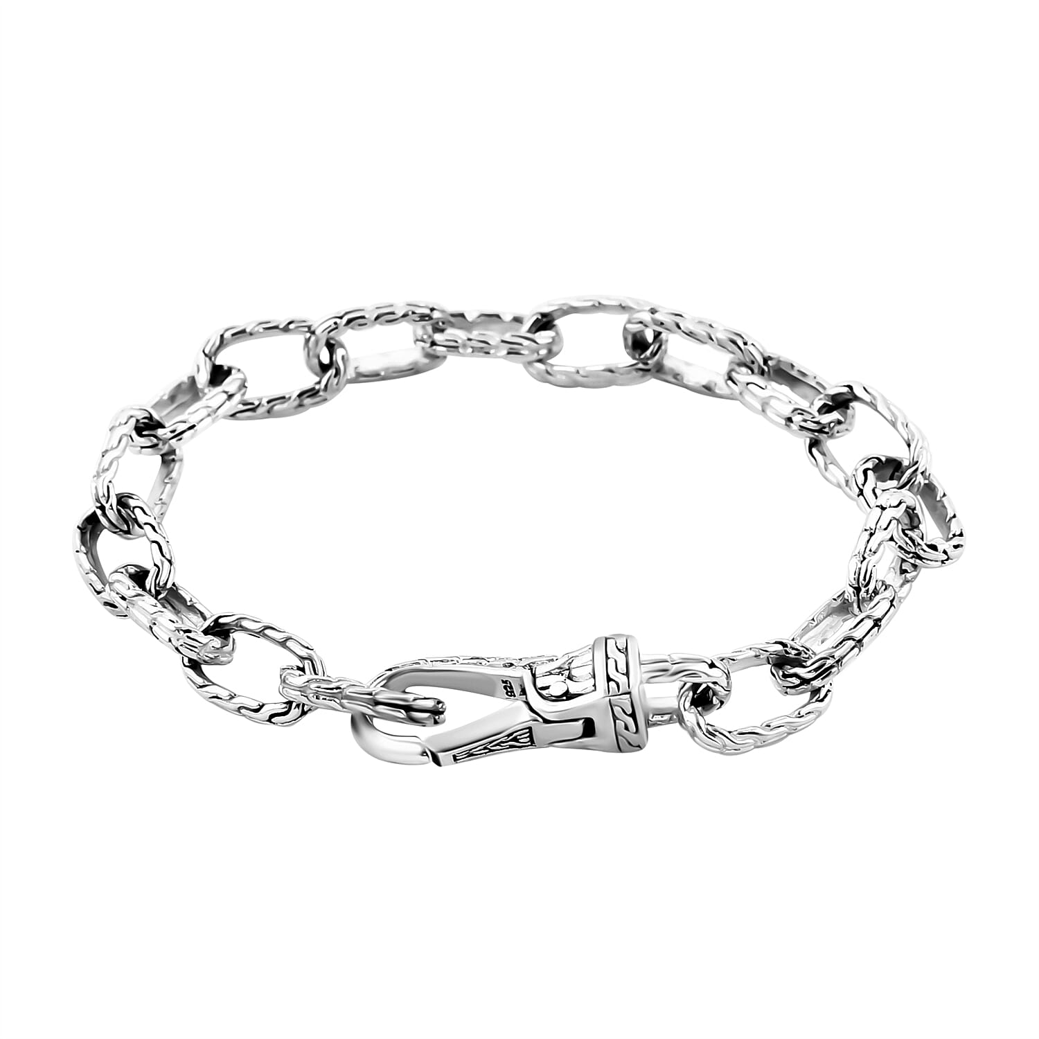 Royal Bali Collection - Sterling Silver Handmade Classic Link Bracelet (Size - 7.5) 7749528 10