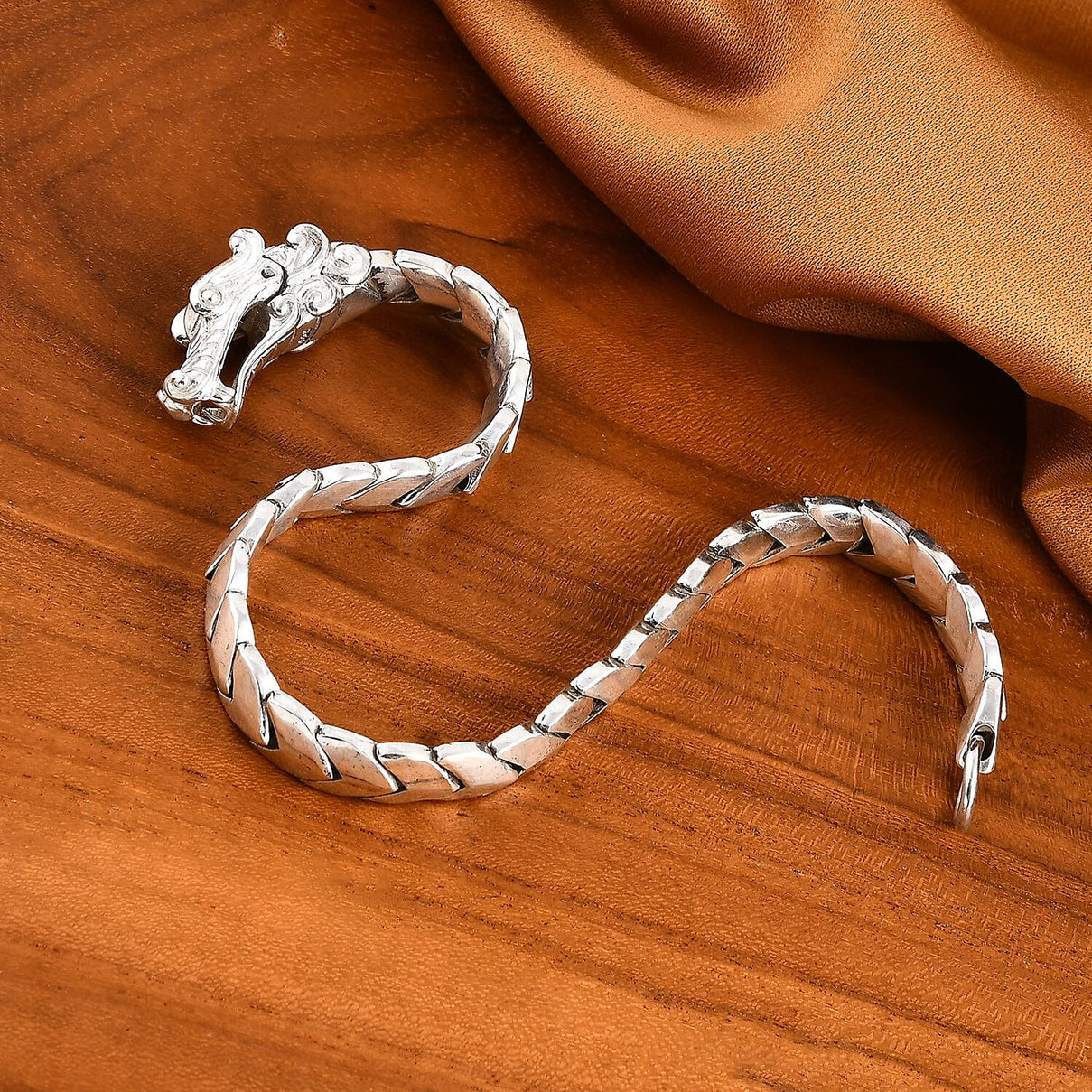Sterling Silver Dragon Bracelet 8 Inch 7748559 1