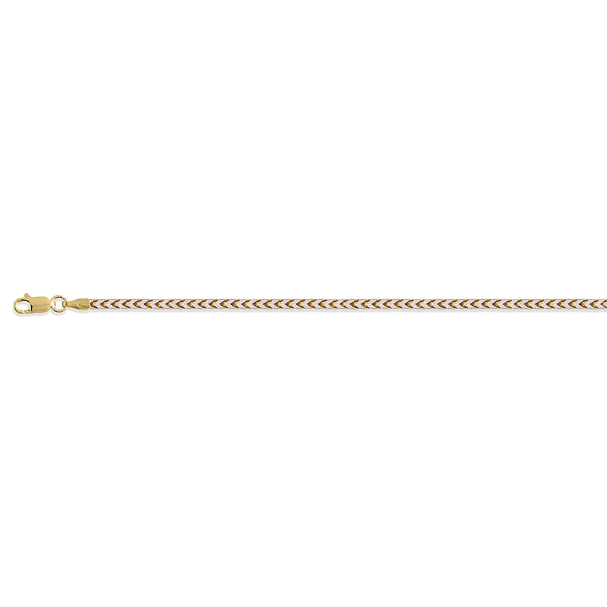 Vicenza Collection Sterling Silver 3.1MM Bracelet with Lobster Clasp in Two Tone Plated Sterling Silver 7.5 Inch 8183864 0
