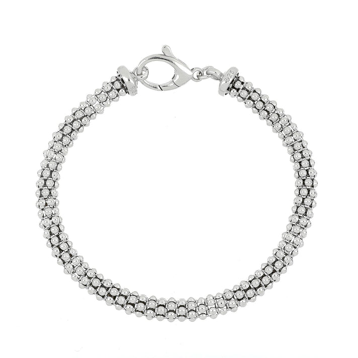 La Bella Fine Italian Jewellery - Sterling Silver Popcorn Bracelet (Size 7.50) with Lobster Clasp, Silver Wt. 9.78 Gms. 7760480 1