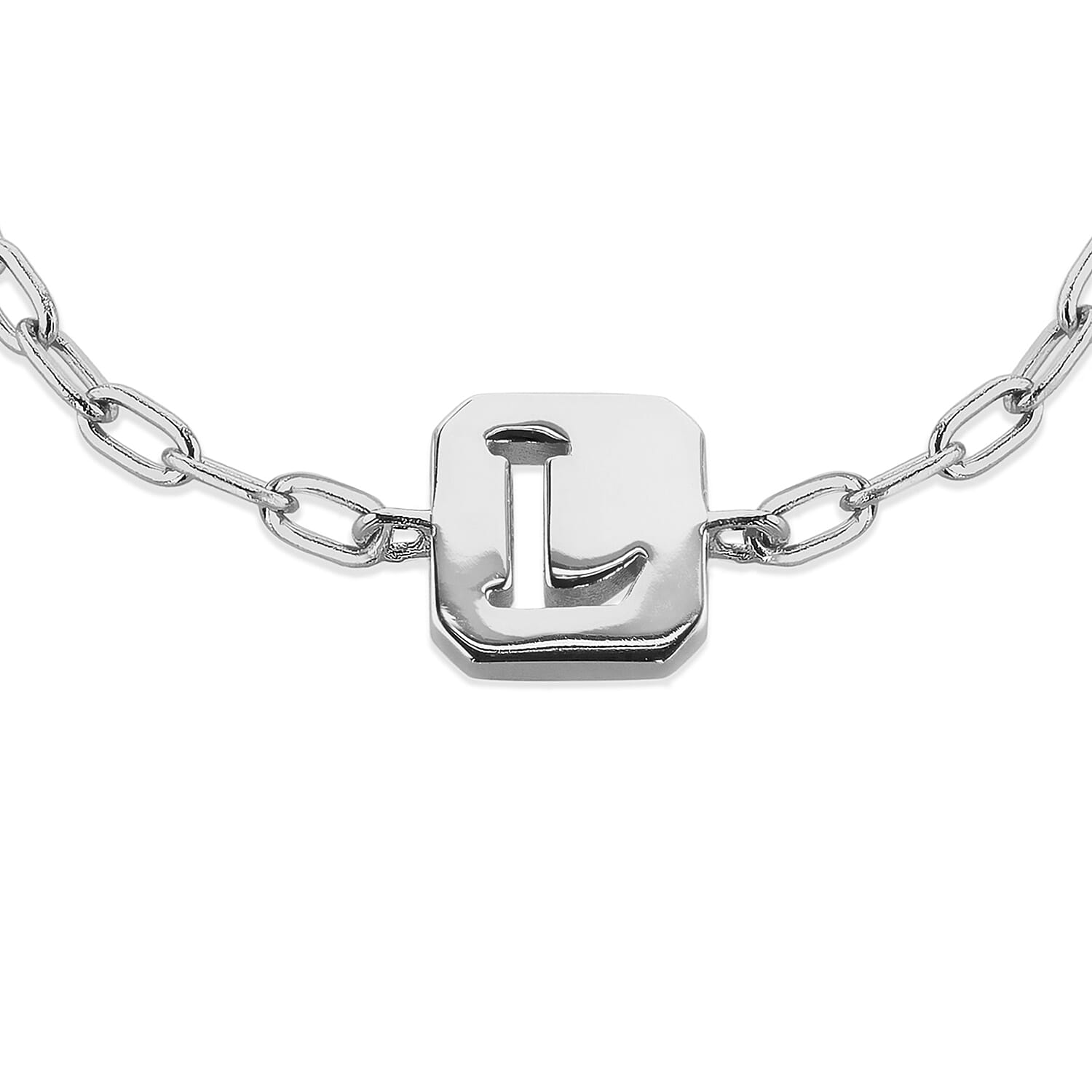 Sterling Silver 8mm x 9mm Initial L Initial Bracelet 6.7 Inch to 8 Inch 7368530 2