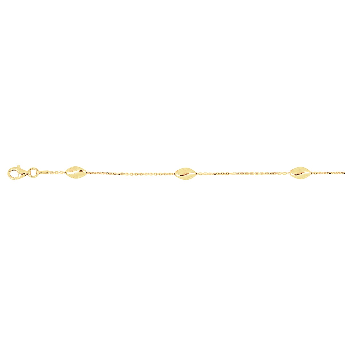 Vicenza Collection Sterling Silver 4.9MM Station Bracelet with Lobster Clasp in Yellow Gold Plating 7.5 Inch 8183855 0