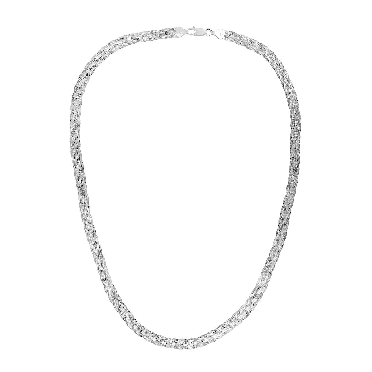 Sterling Silver Braided Herringbone Chain (Size - 24) with Lobster Clasp, Silver Wt. 10.90 Gms 7133871 0