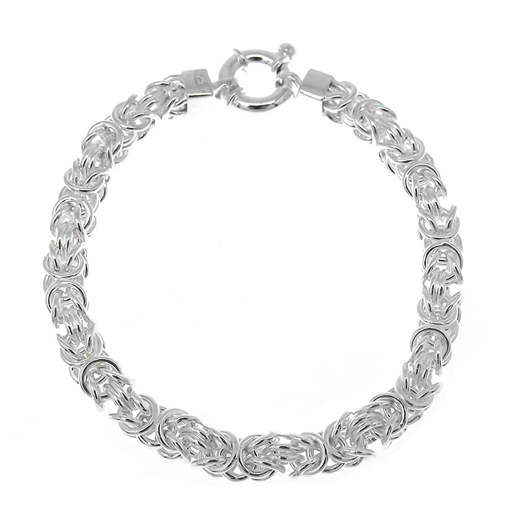 Vicenza Closeout - Sterling Silver Byzantine Bracelet (Size - 7.5), Silver Wt. 9.50 Gms