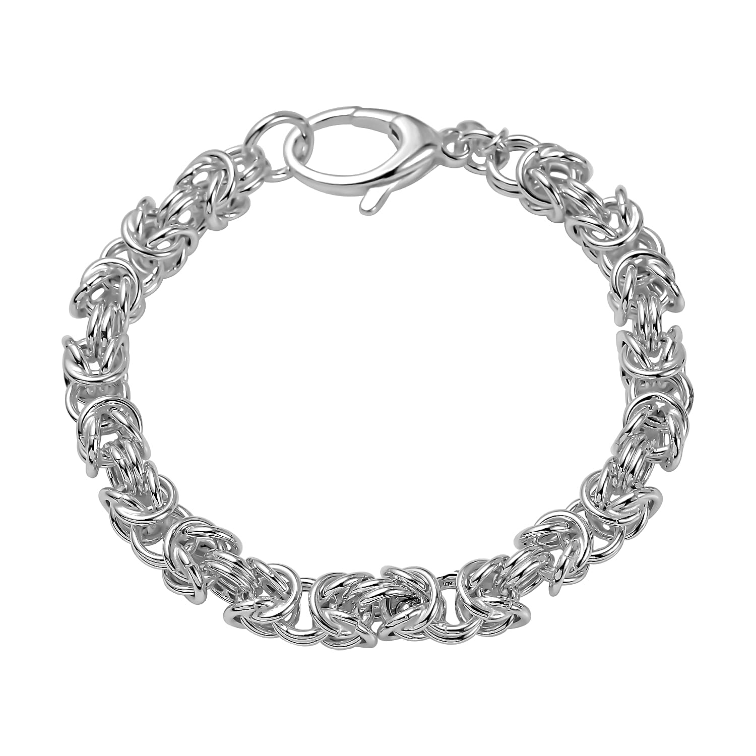 Italian Hand Made- Sterling Silver Byzantine Bracelet (Size - 7.5), 7648756 0