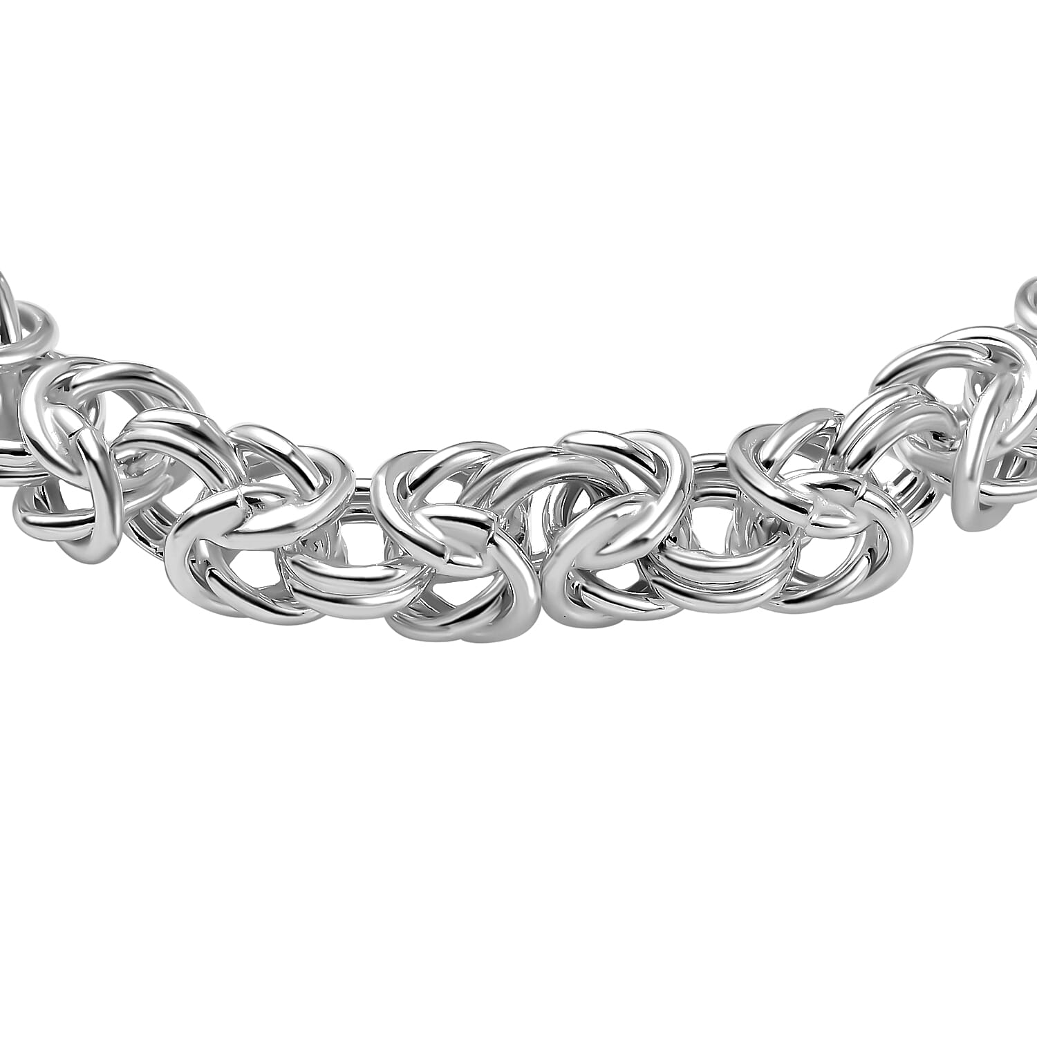 Italian Hand Made- Sterling Silver Byzantine Bracelet (Size - 7.5), 7648756 2