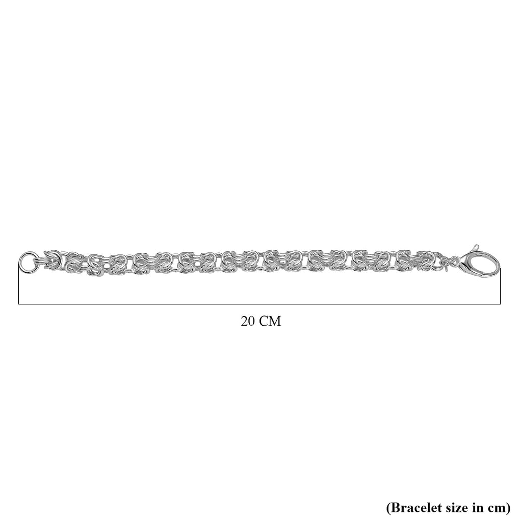 Italian Hand Made- Sterling Silver Byzantine Bracelet (Size - 7.5),