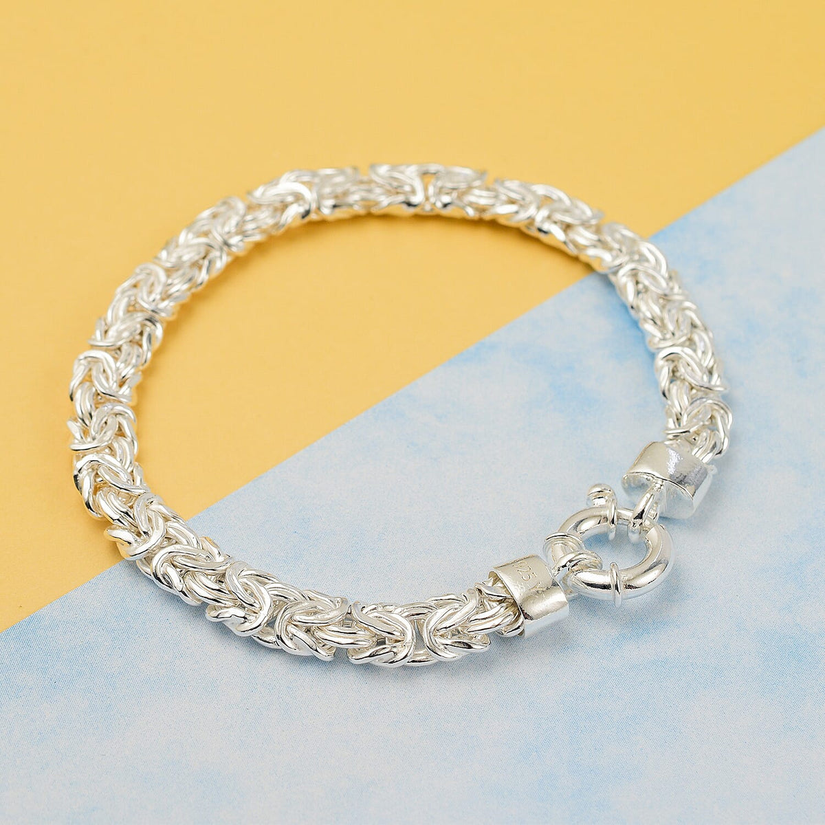 Sterling Silver Byzantine Bracelet (Size 7.5) with Senorita Clasp, Silver Wt. 14.10 Gms. 7722853 1