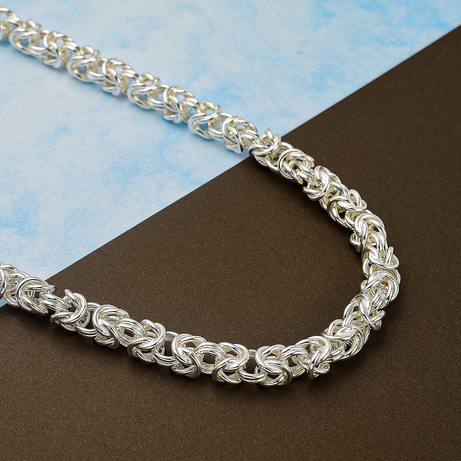 Italian Hand Made- Sterling Silver Byzantine Necklace (Size - 20), Silver Wt. 40.00  Gms 7648752 1