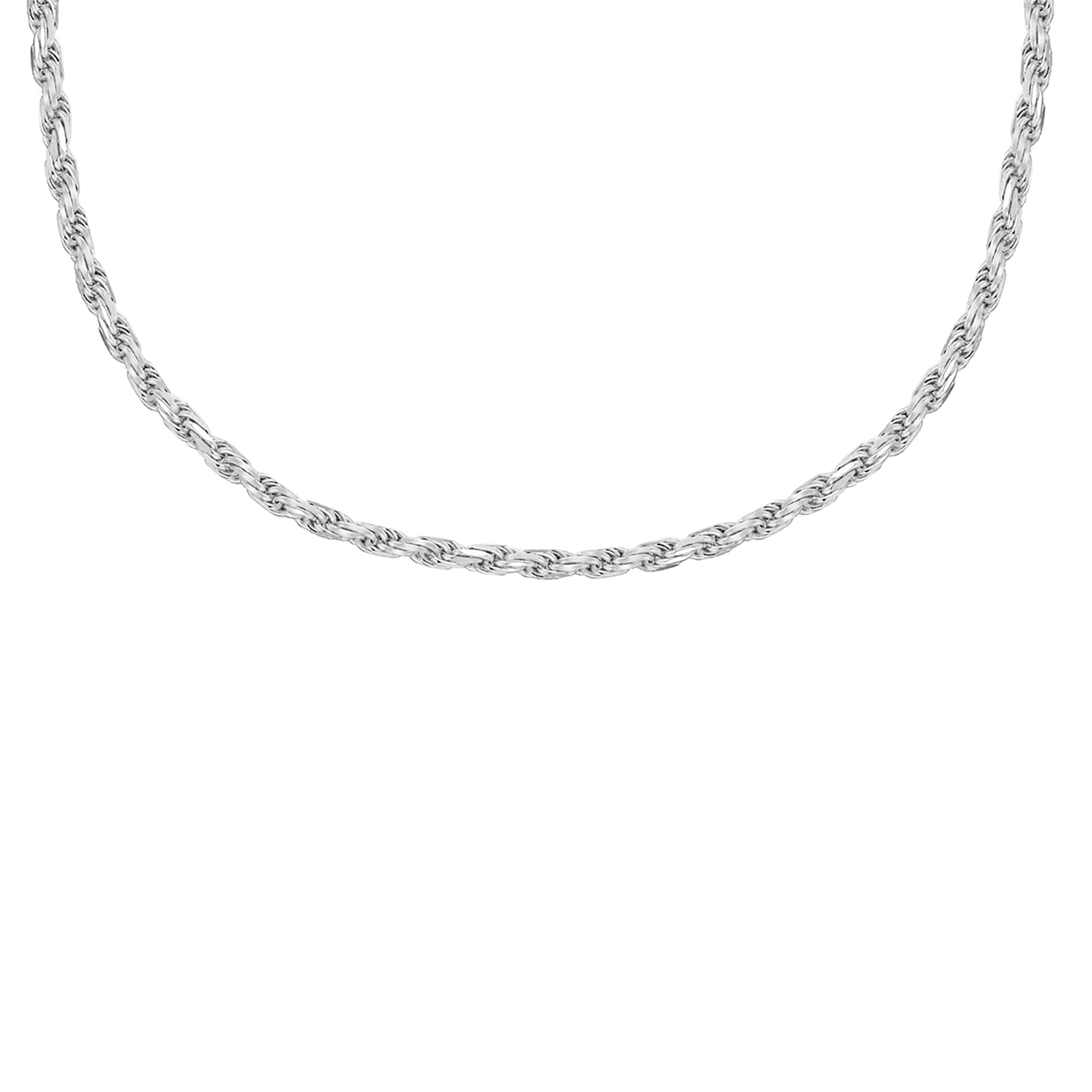 Sterling Silver Diamond Cut Rope Chain 16 Inch 7601488 2