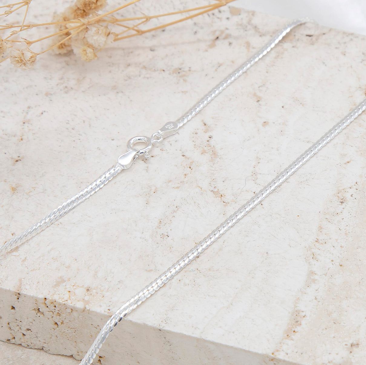 Sterling Silver 2.5mm Oval Herringbone Chain 16 Inch 7599339 4
