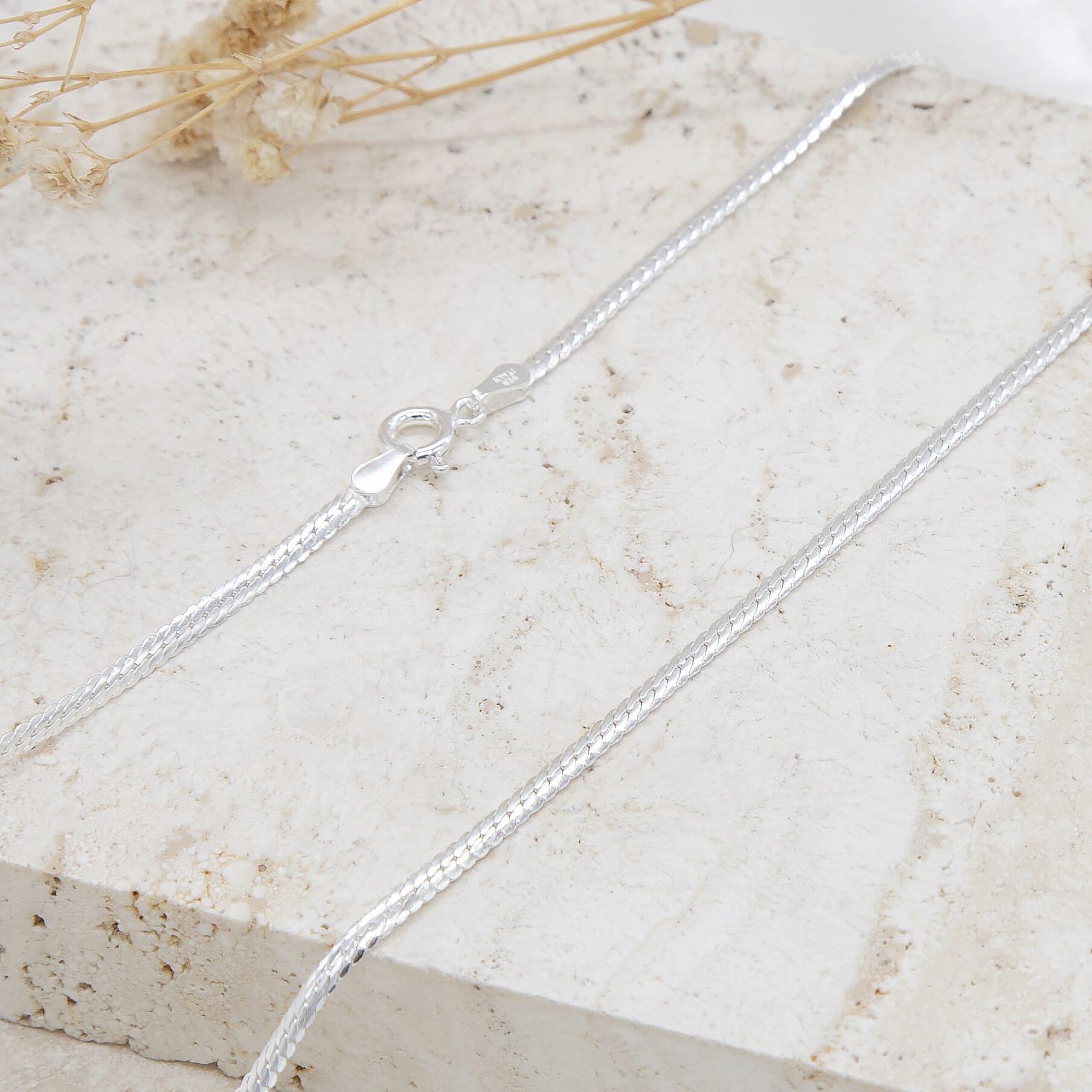 Sterling Silver 2.5mm Oval Herringbone Chain 16 Inch 7599339 4