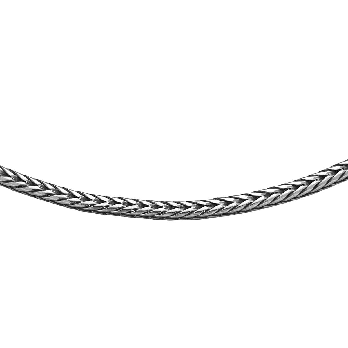 Sterling Silver 1.6mm Oxidised Round Foxtail Chain 16 Inch 7596091 0