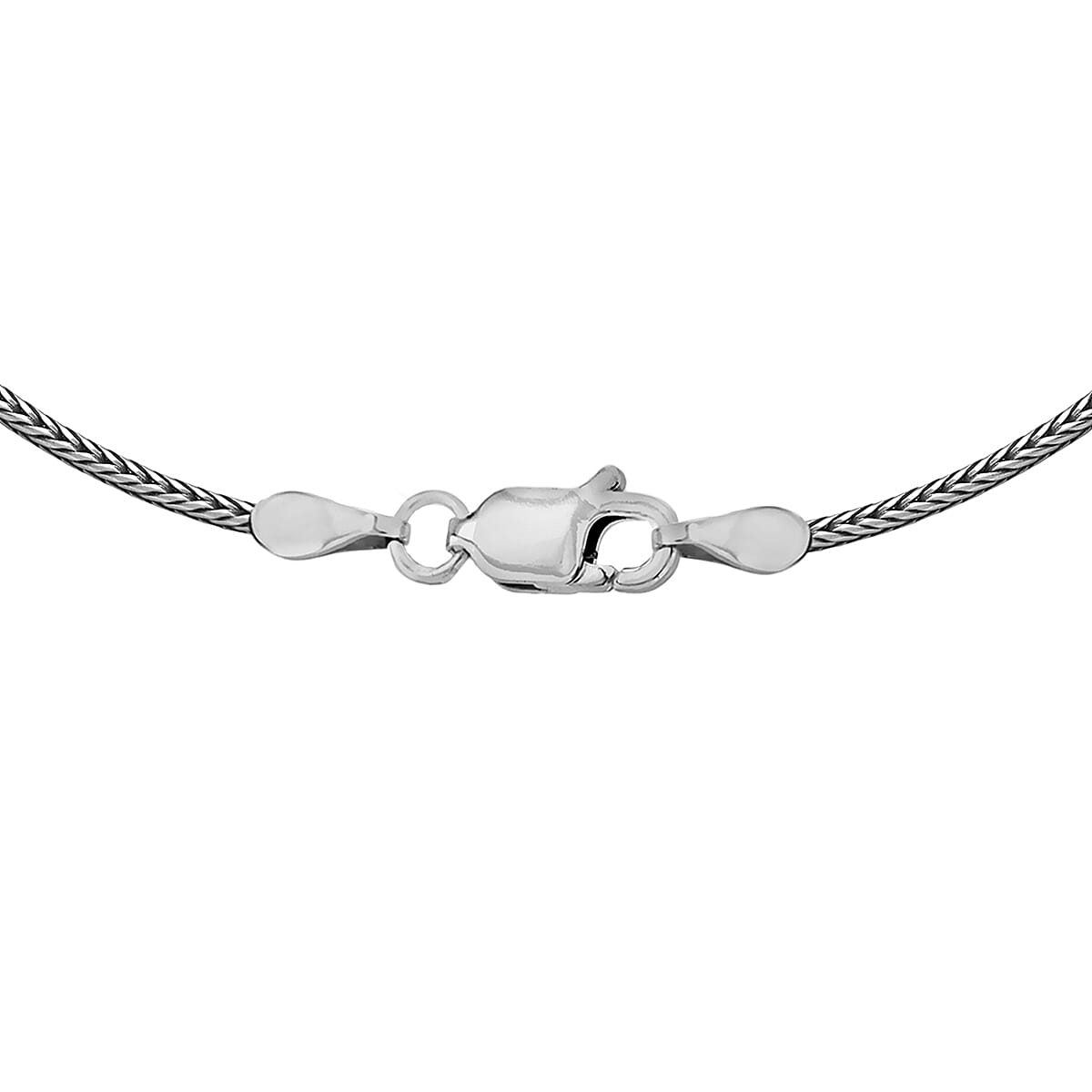 Sterling Silver 1.6mm Oxidised Round Foxtail Chain 16 Inch 7596091 2