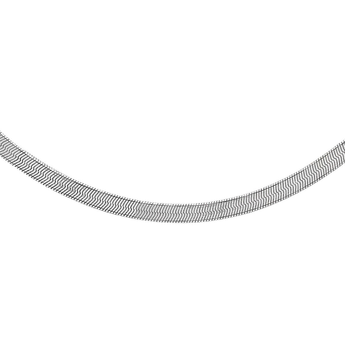 Sterling Silver Rhodium Plated 3.1mm Flat Snake Chain 16 Inch 7596088 1