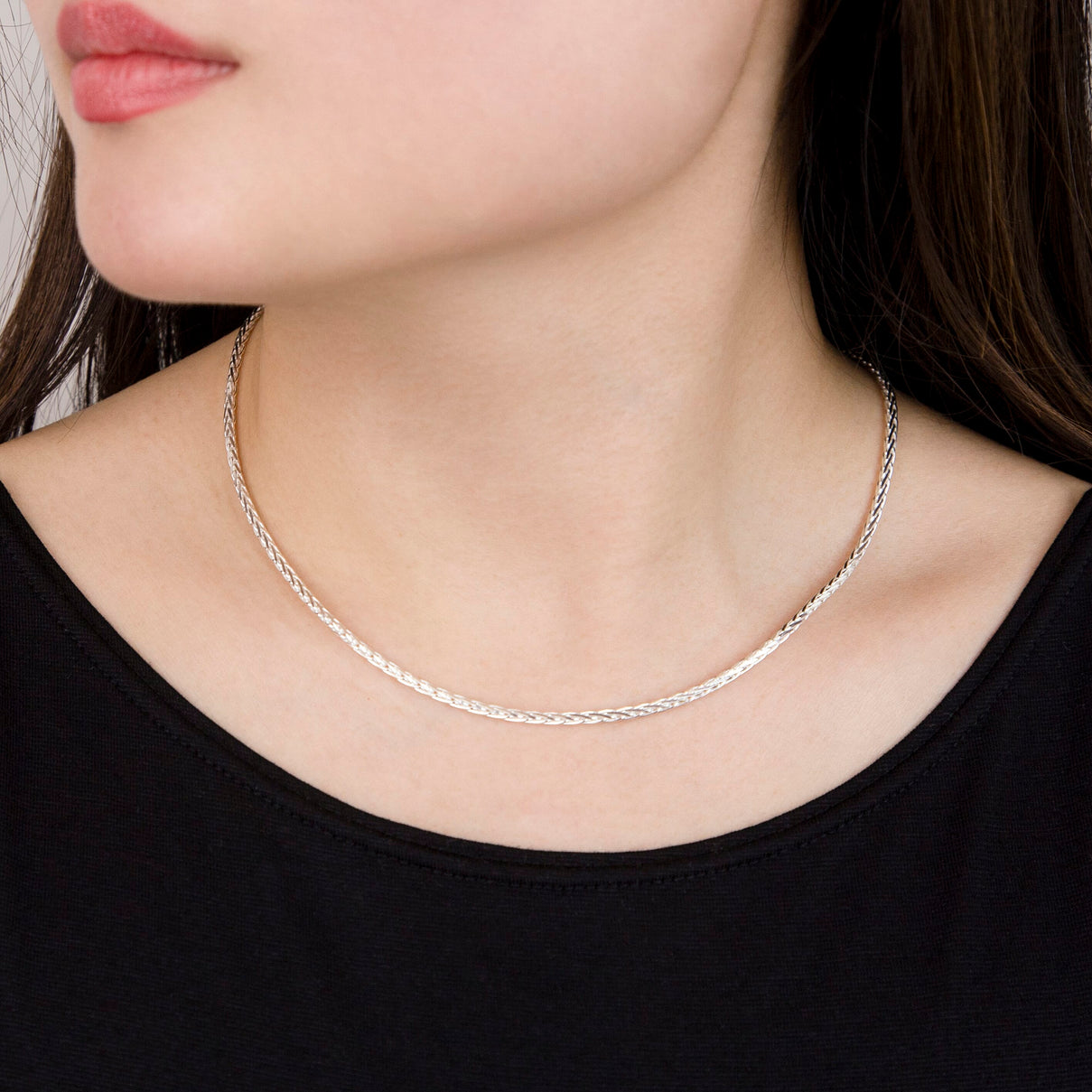 Sterling Silver Diamond Cut Spiga Chain 16 Inch 7599462 1