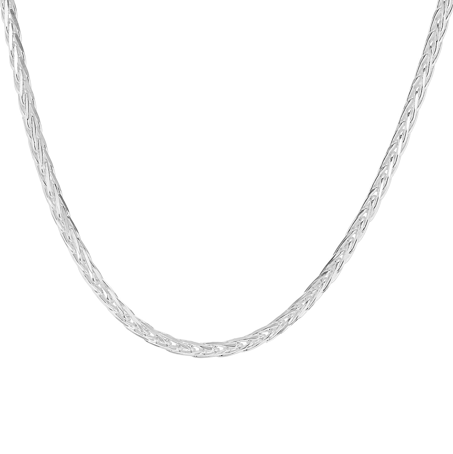 Sterling Silver Diamond Cut Spiga Chain 16 Inch 7599462 2