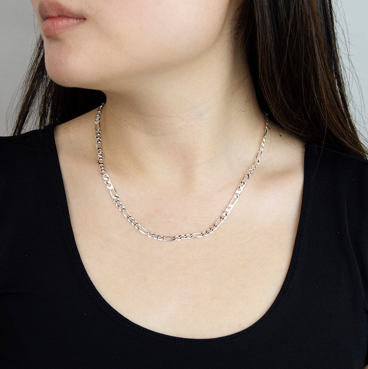 Sterling Silver Diamond Cut Figaro Chain 16 Inch 7617899 1