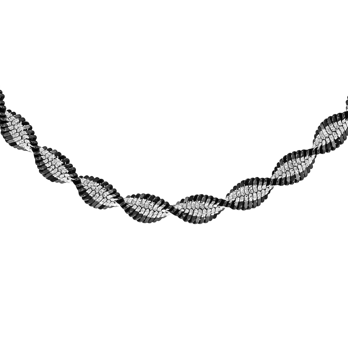 Sterling Silver 4.1mm Oxidised Satin Twist Chain 16 Inch 7618034 0