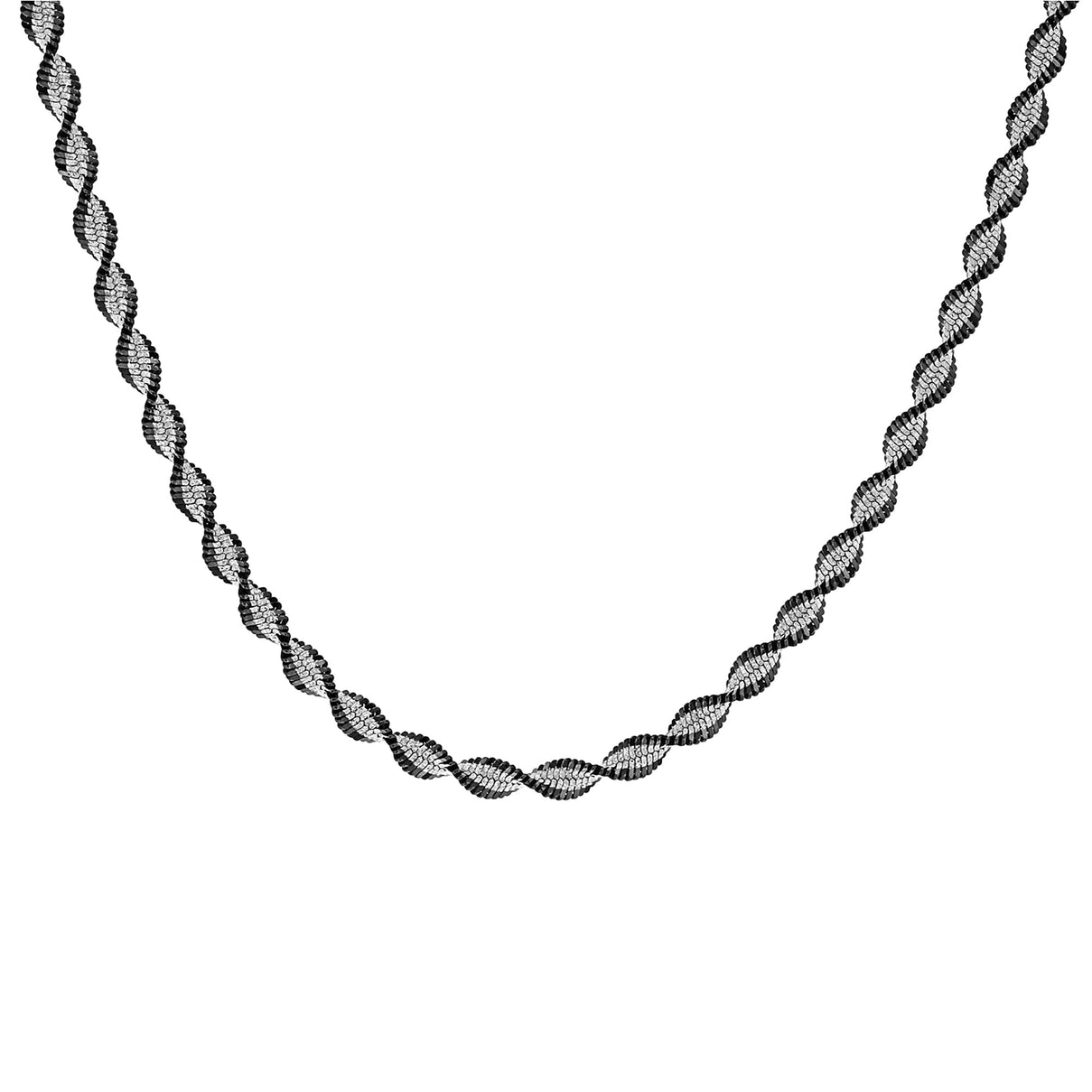 Sterling Silver 4.1mm Oxidised Satin Twist Chain 16 Inch 7618034 2