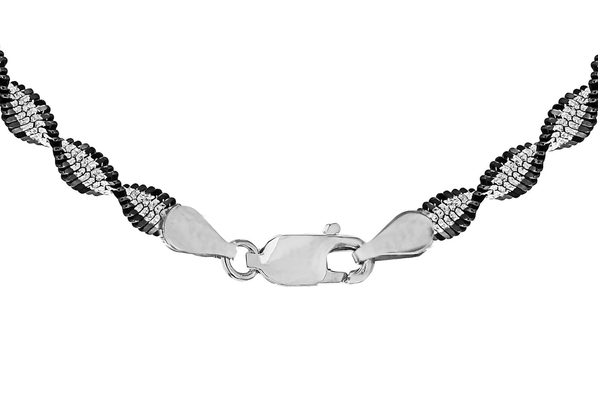 Sterling Silver 4.1mm Oxidised Satin Twist Chain 16 Inch 7618034 3