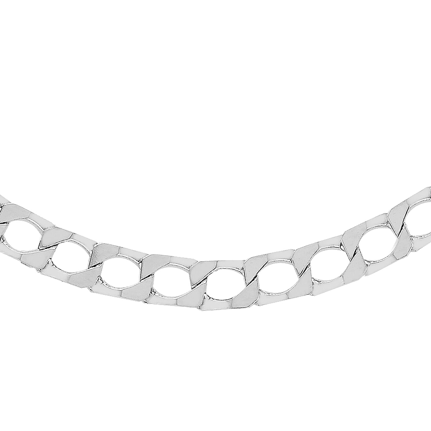 Sterling Silver Diamond Cut Square Curb Chain 16 Inch 7606768 0