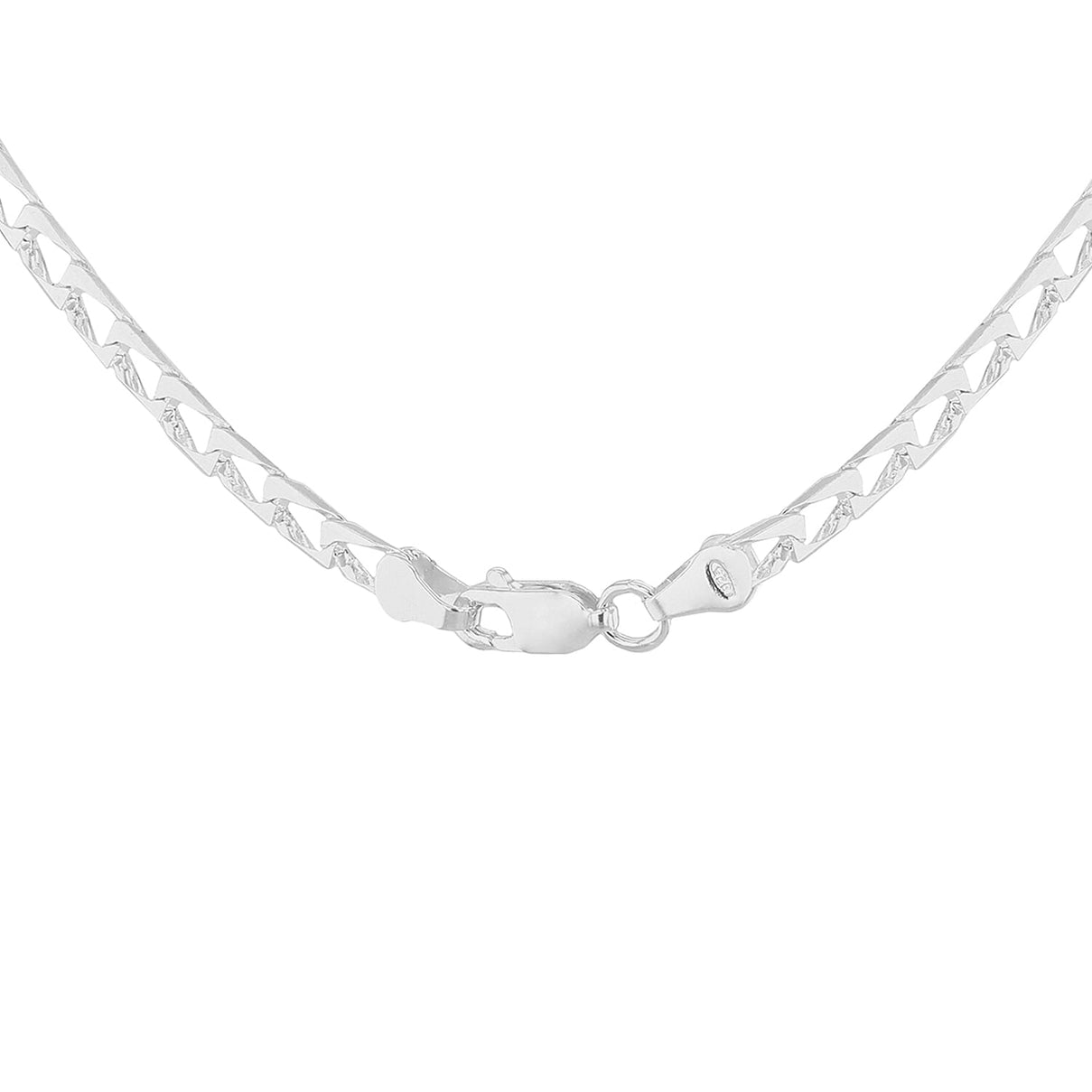 Sterling Silver Diamond Cut Square Curb Chain 16 Inch 7606768 2